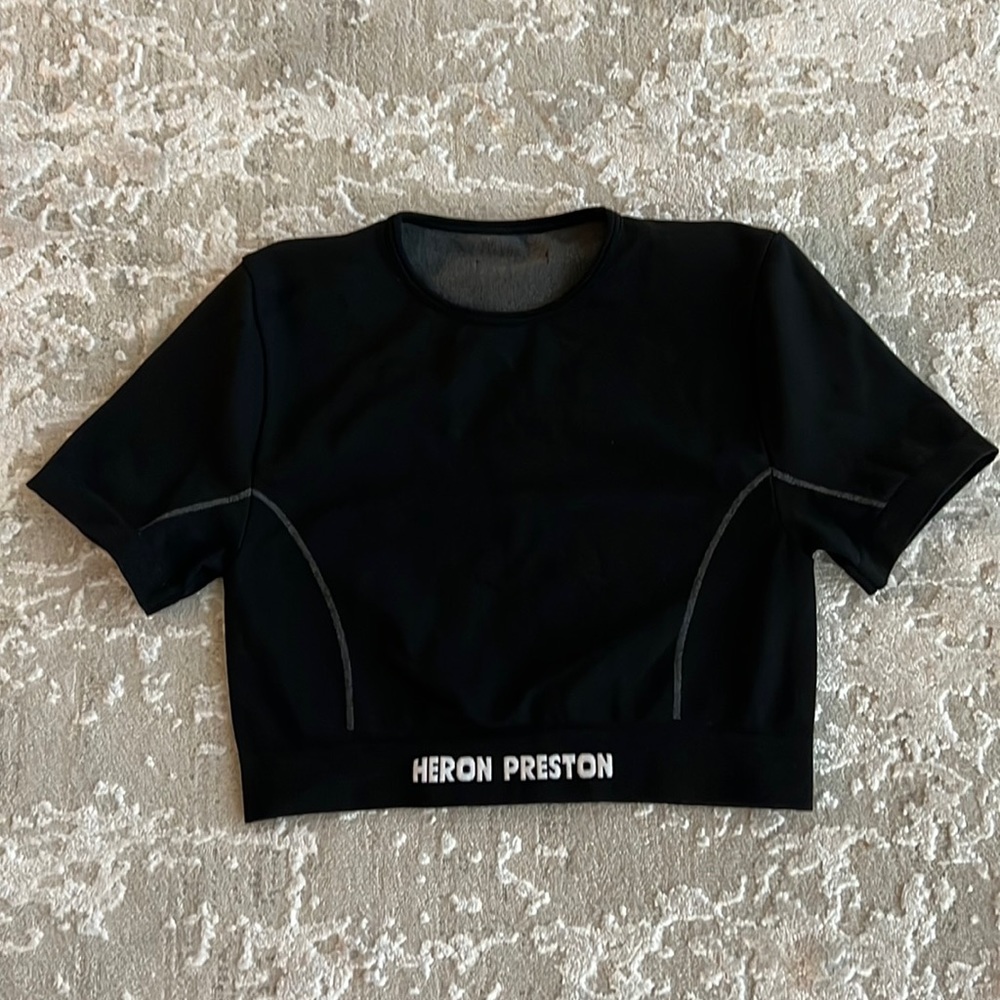 Heron Preston Black Active Cropped Top Size S/M